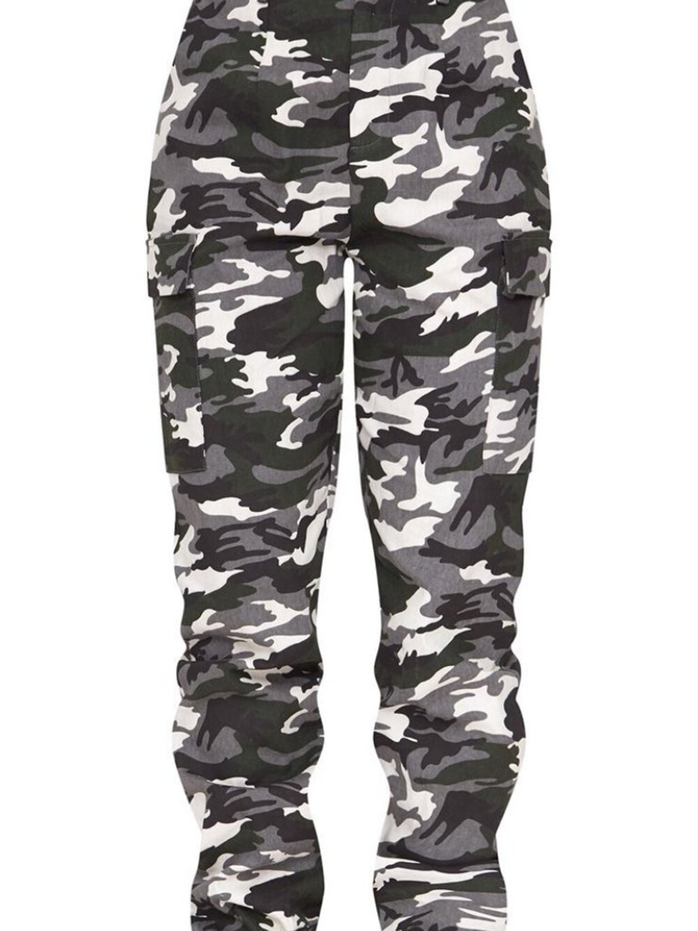 PrettyLittleThing Black & White Camo Cargo Pants